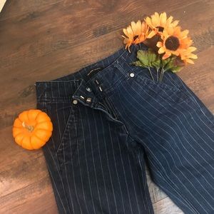 New York & Company Pinstripe fit and flare jeans